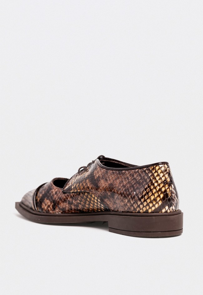 Zapatos planos mujer Glo 59003 de piel efecto serpiente, elegancia versátil con carácter