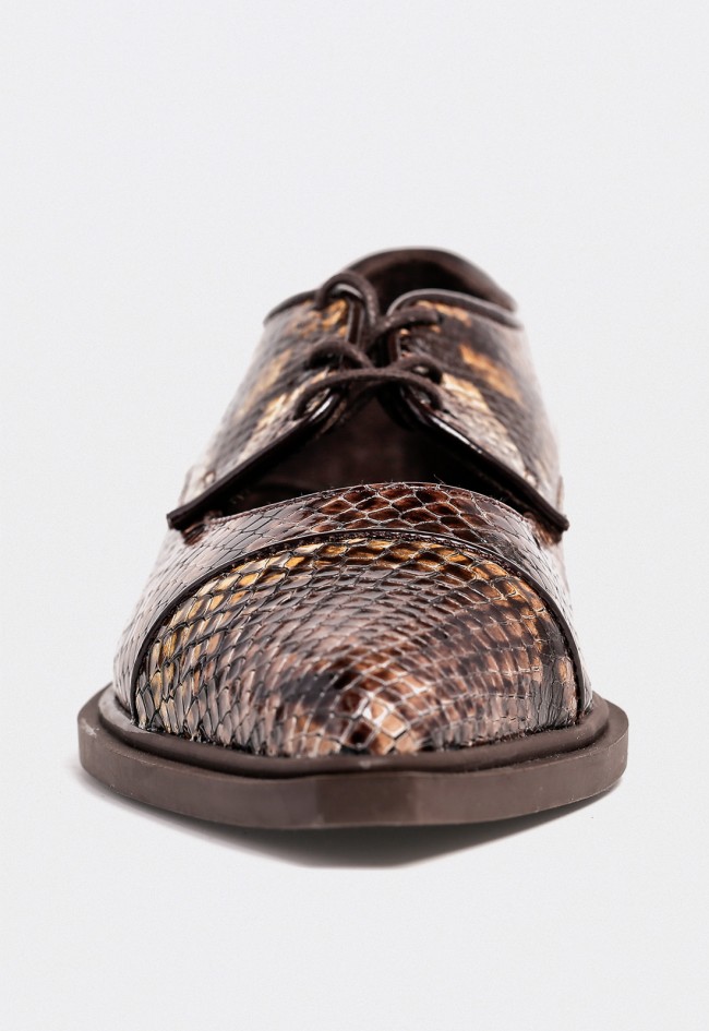 Zapatos planos mujer Glo 59003 de piel efecto serpiente, elegancia versátil con carácter