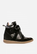 Zapatillas mujer Meline 860 RZ de piel negra con caña alta y estilo urbano sofisticadoz