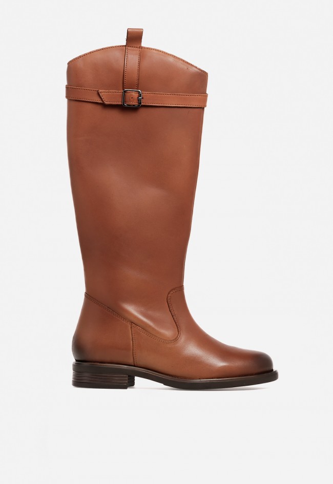 Botines mujer Carmina Jhilton 68-2814 de piel marrón con tacón ancho y estilo atemporal