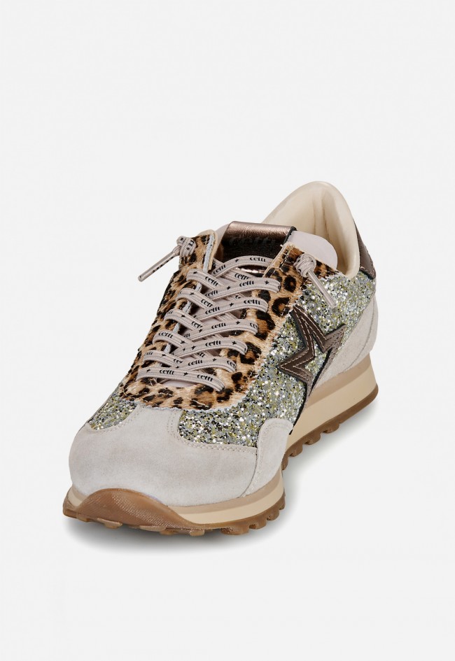 Deportivo glitter de mujer tostado Cetti c-1259 sra