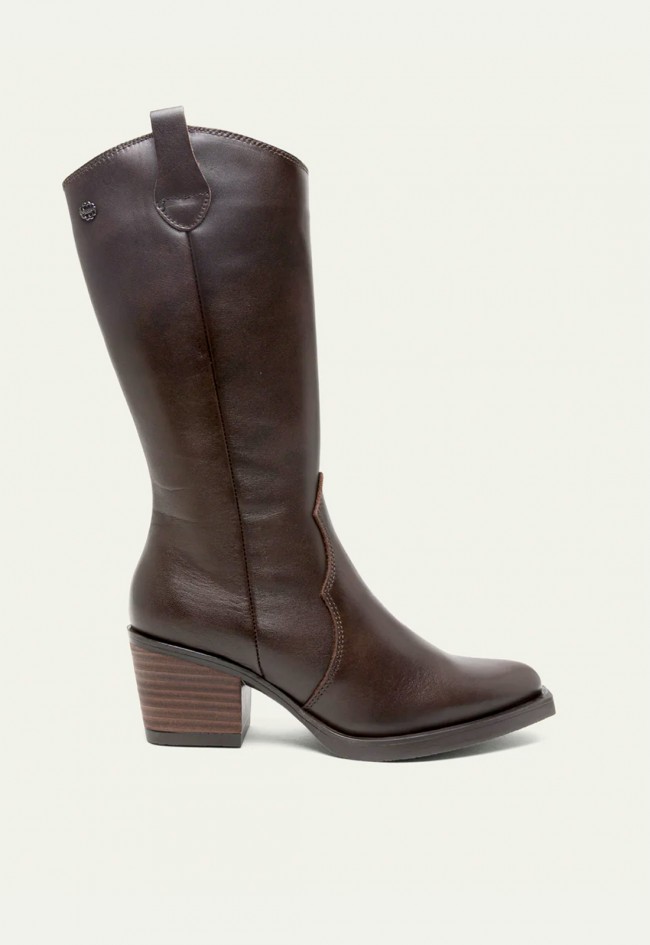 Bota cowboy de mujer moka Porronet 4755
