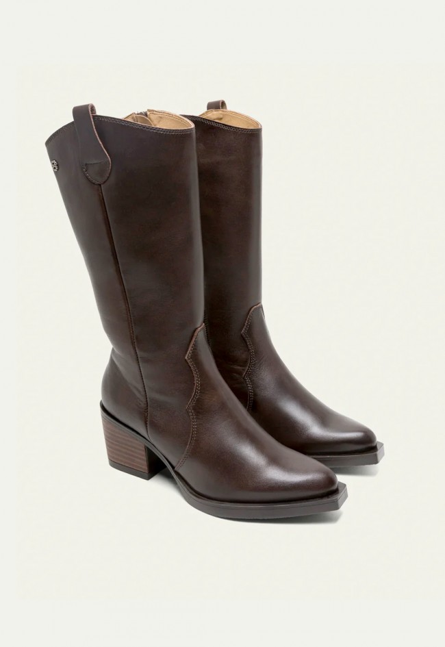 Bota cowboy de mujer moka Porronet 4755