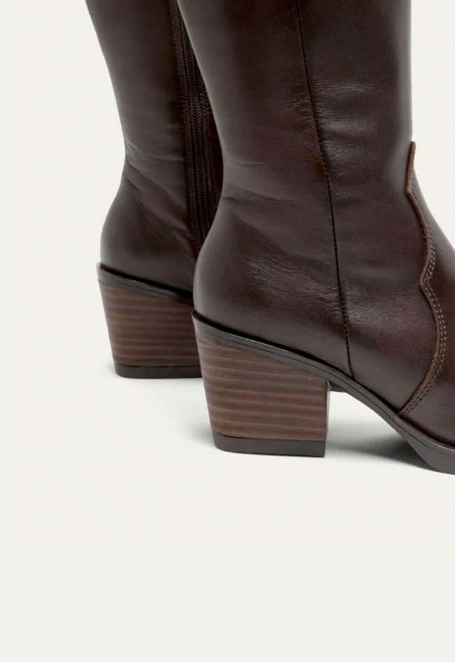 Bota cowboy de mujer moka Porronet 4755