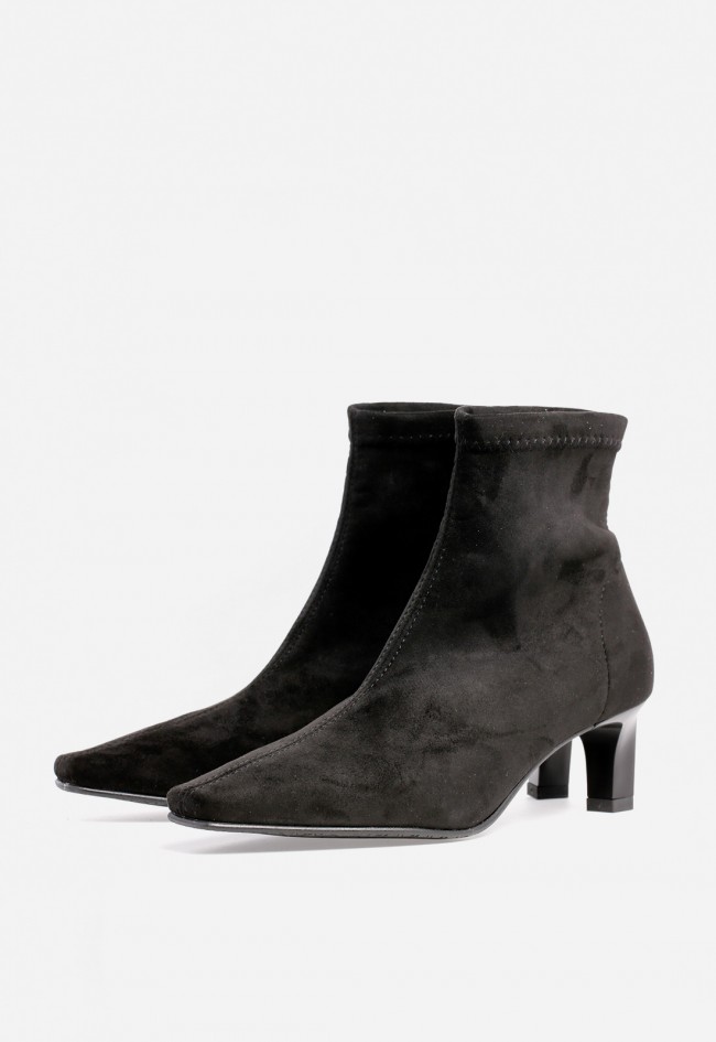 Botín elástico con tacón fino de mujer negro MISS ELASTIC 78101-ae-05/05