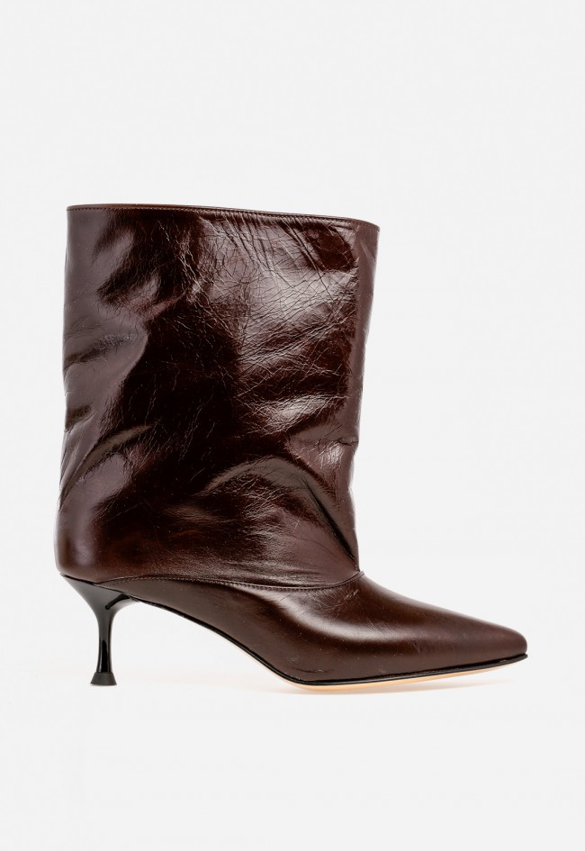 Botín piel tacón fino de mujer marrón Glo aisha 2468