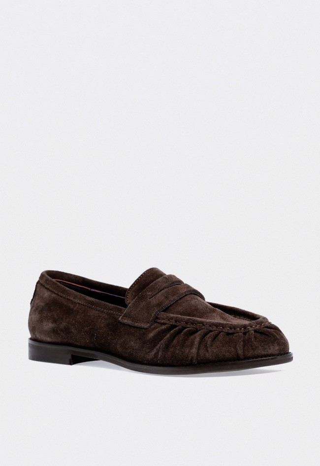 Mocasín de piel de mujer marrón Glo cinta 2541