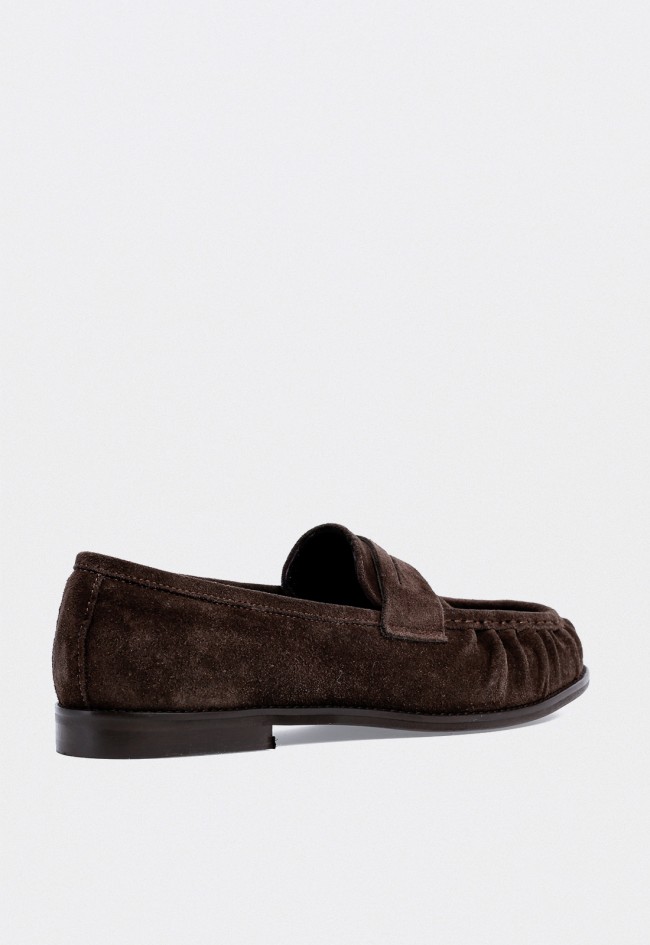 Mocasín de piel de mujer marrón Glo cinta 2541