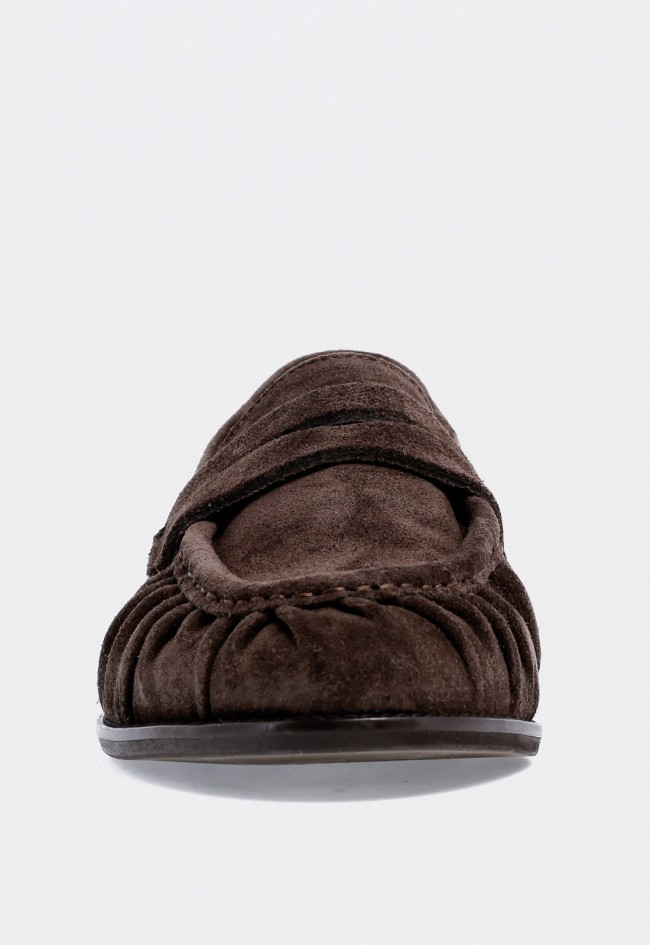 Mocasín de piel de mujer marrón Glo cinta 2541