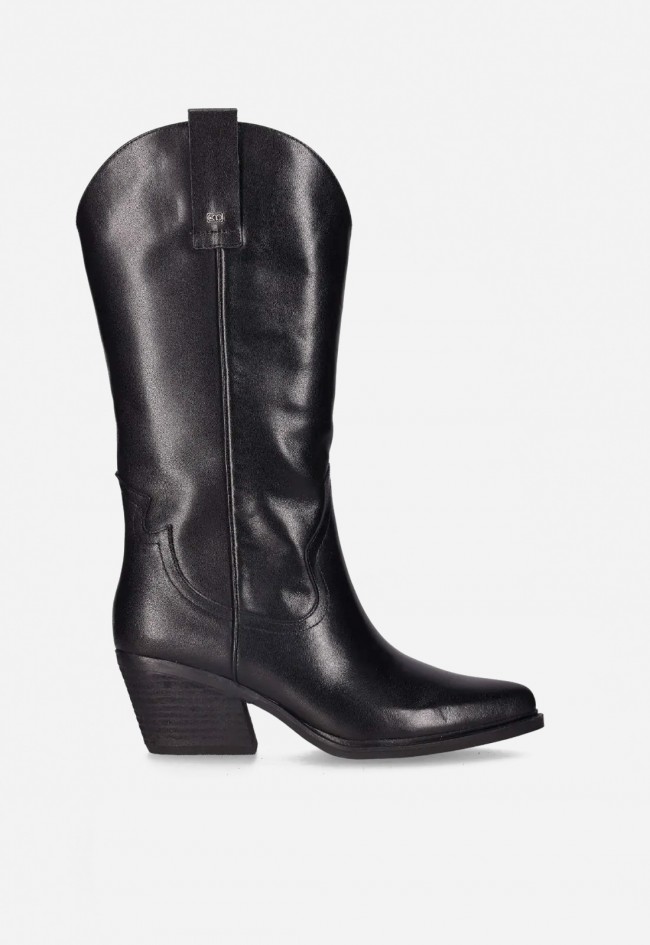 Bota cowboy de piel de mujer negro VAS nereida 08