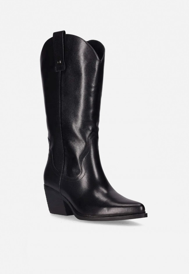 Bota cowboy de piel de mujer negro VAS nereida 08