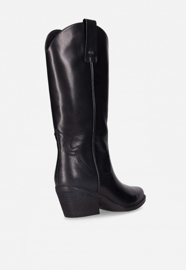 Bota cowboy de piel de mujer negro VAS nereida 08