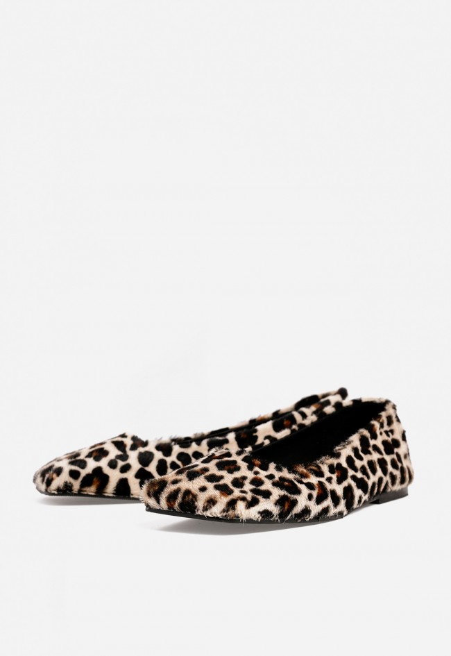 Zapato manoletina en piel de mujer leopardo Glo 3810