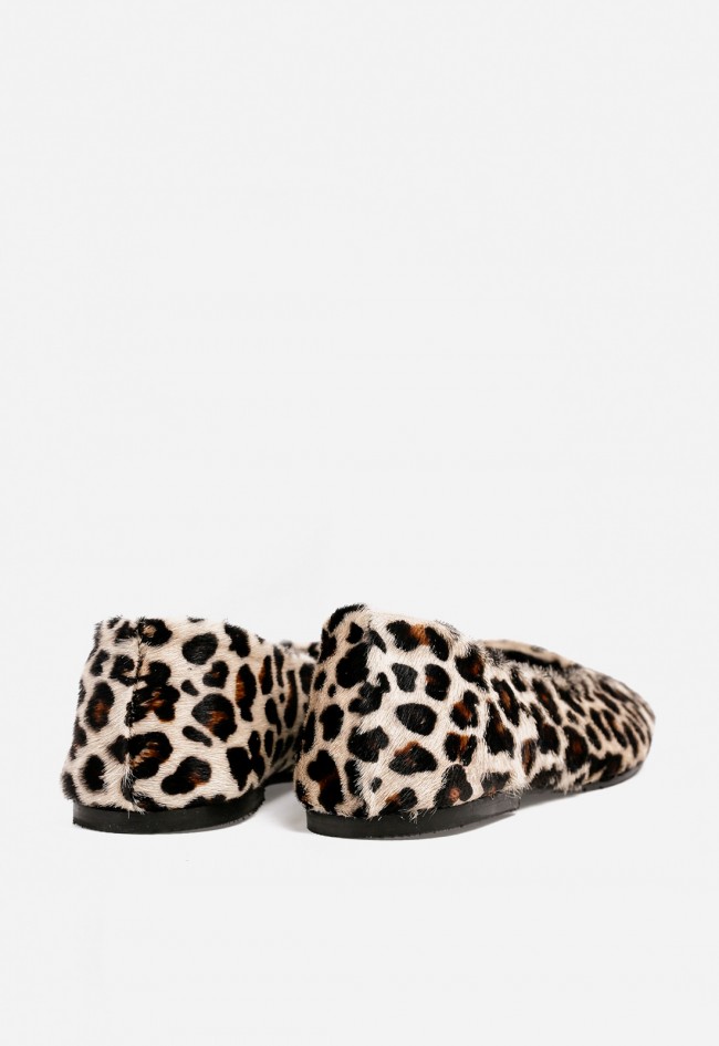 Zapato manoletina en piel de mujer leopardo Glo 3810