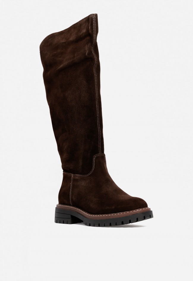 Bota de piel de mujer marrón VAS sabela 03