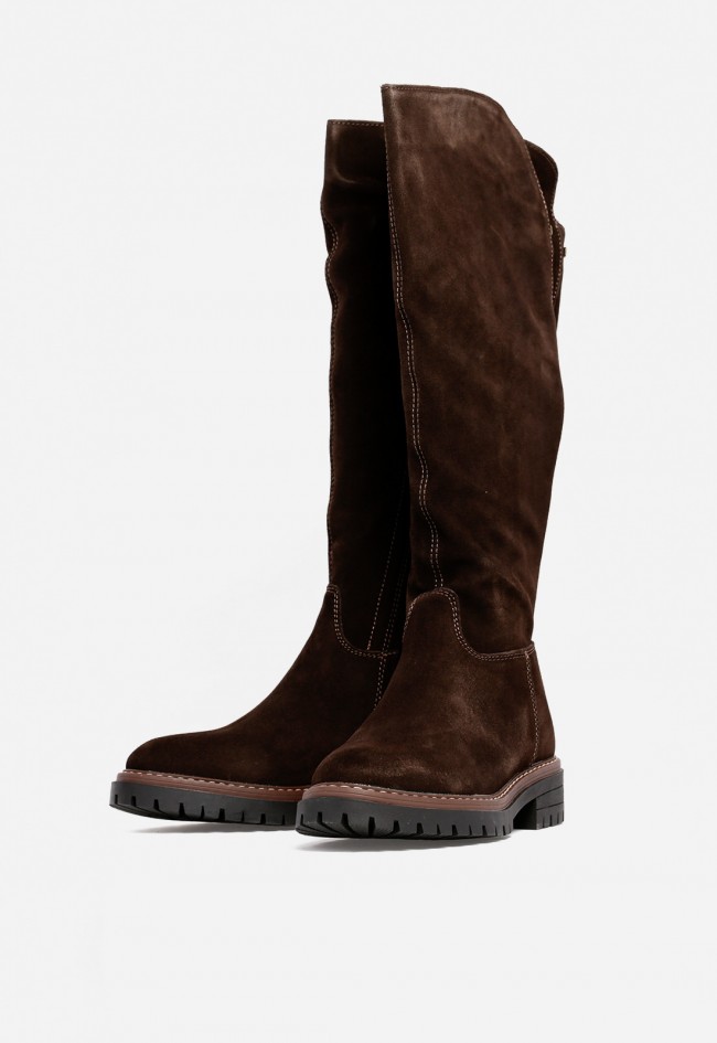 Bota de piel de mujer marrón VAS sabela 03