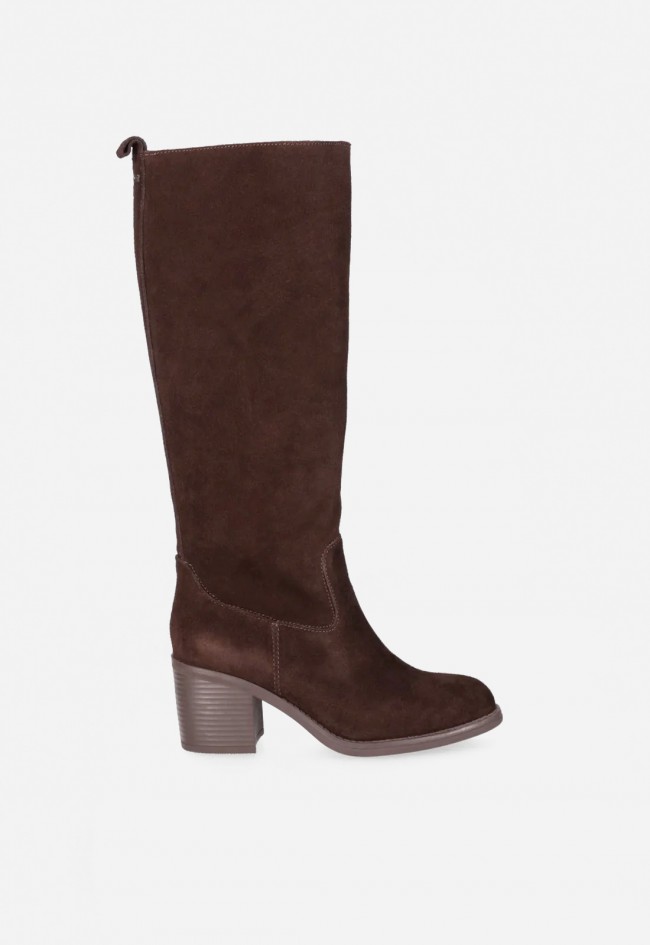 Bota de tacón de mujer de piel marrón VAS bruna 02