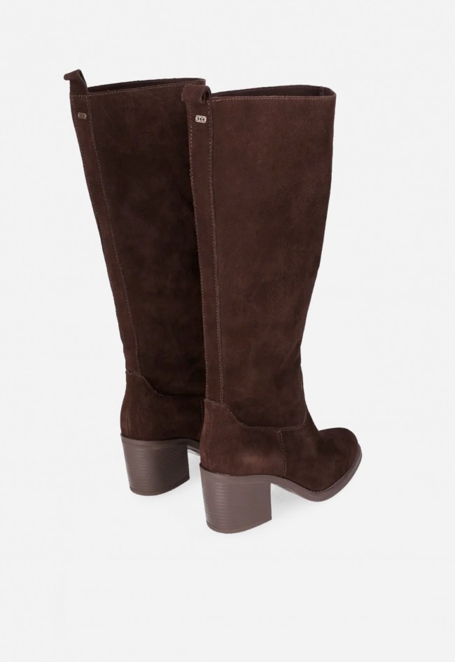 Bota de tacón de mujer de piel marrón VAS bruna 02