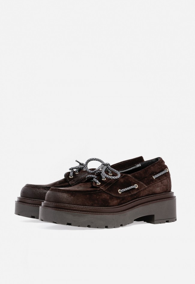 Zapato mocasín de mujer de piel marrón 4005