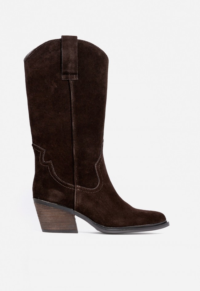 Bota cowboy de mujer de piel marrón VAS nereida 08