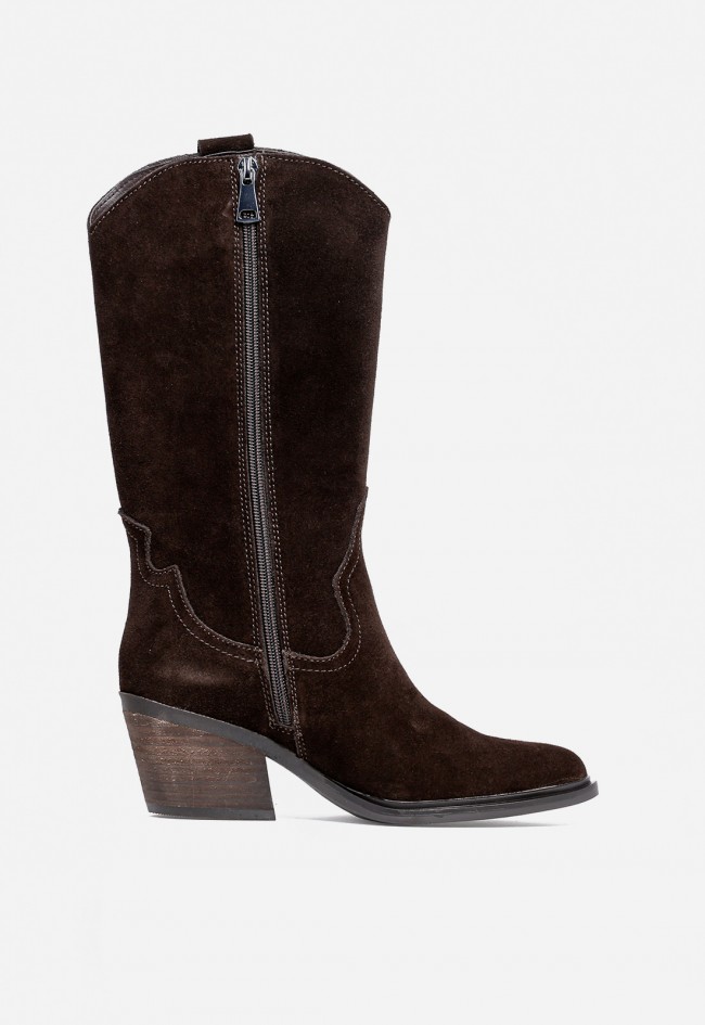Bota cowboy de mujer de piel marrón VAS nereida 08