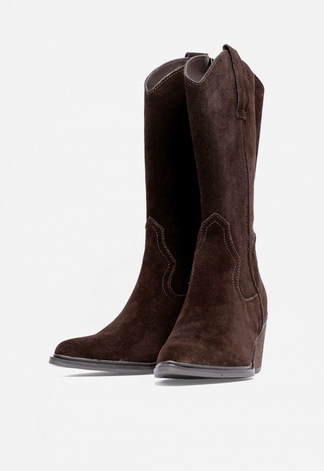 Bota cowboy de mujer de piel marrón VAS nereida 08