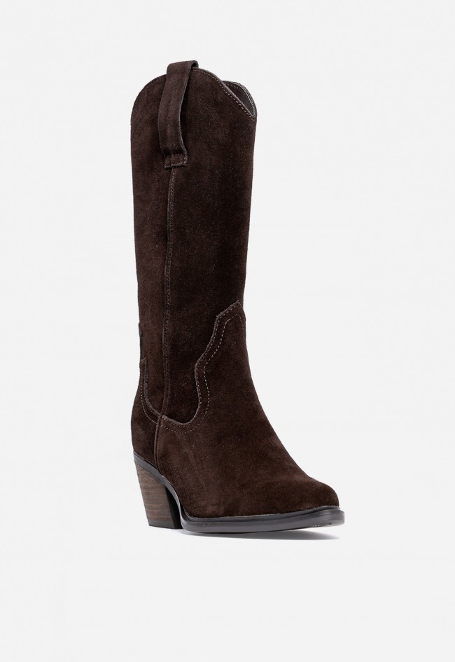 Bota cowboy de mujer de piel marrón VAS nereida 08
