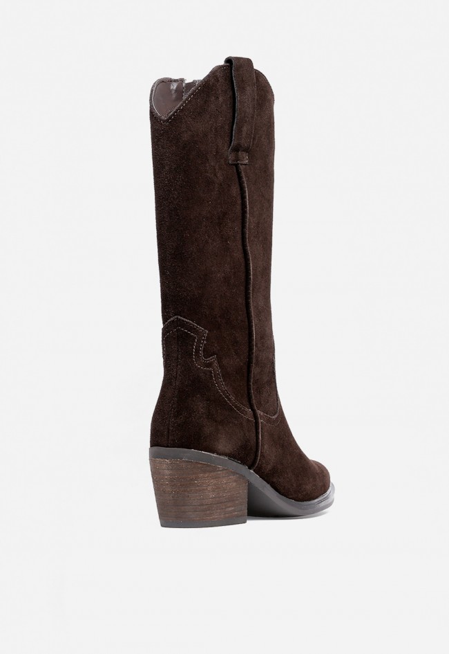 Bota cowboy de mujer de piel marrón VAS nereida 08