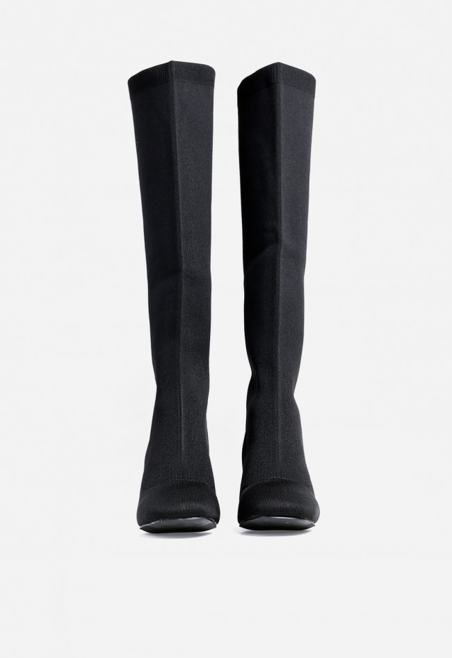 Bota alta tacón tipo calcetín de mujer negro Carmina Jhilton 63-2897