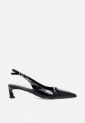 Zapato destalonado de mujer de piel negro Canapé 598