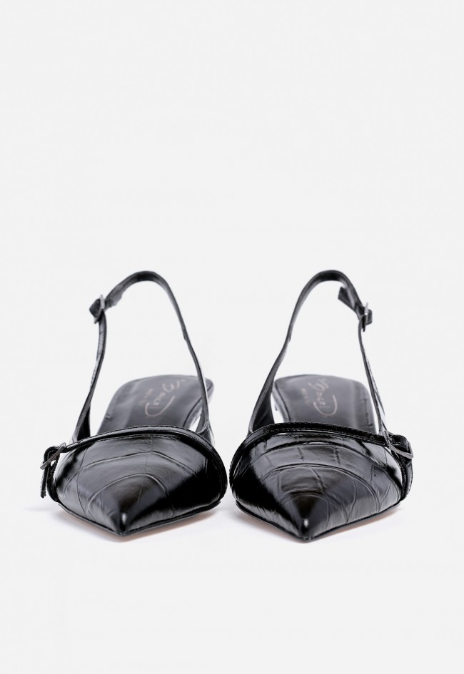 Zapato destalonado de mujer de piel negro Canapé 598
