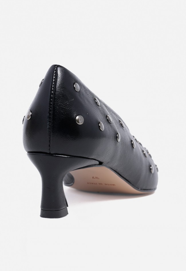 Zapato tacón fino con tachuelas de mujer negro Canapé 504