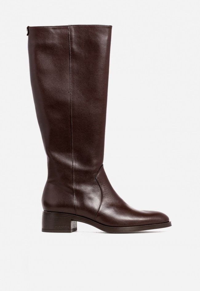 Botas de mujer marrones de piel con tacón medio Wonders Bonjour 03 – elegancia atemporal