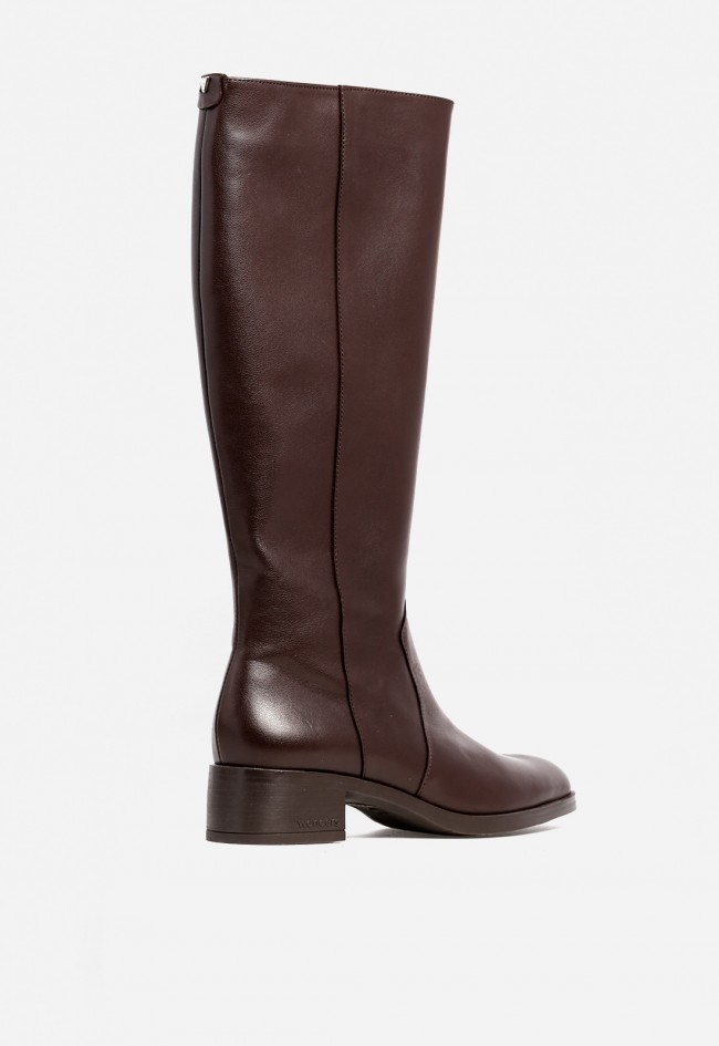 Botas de mujer marrones de piel con tacón medio Wonders Bonjour 03 – elegancia atemporal