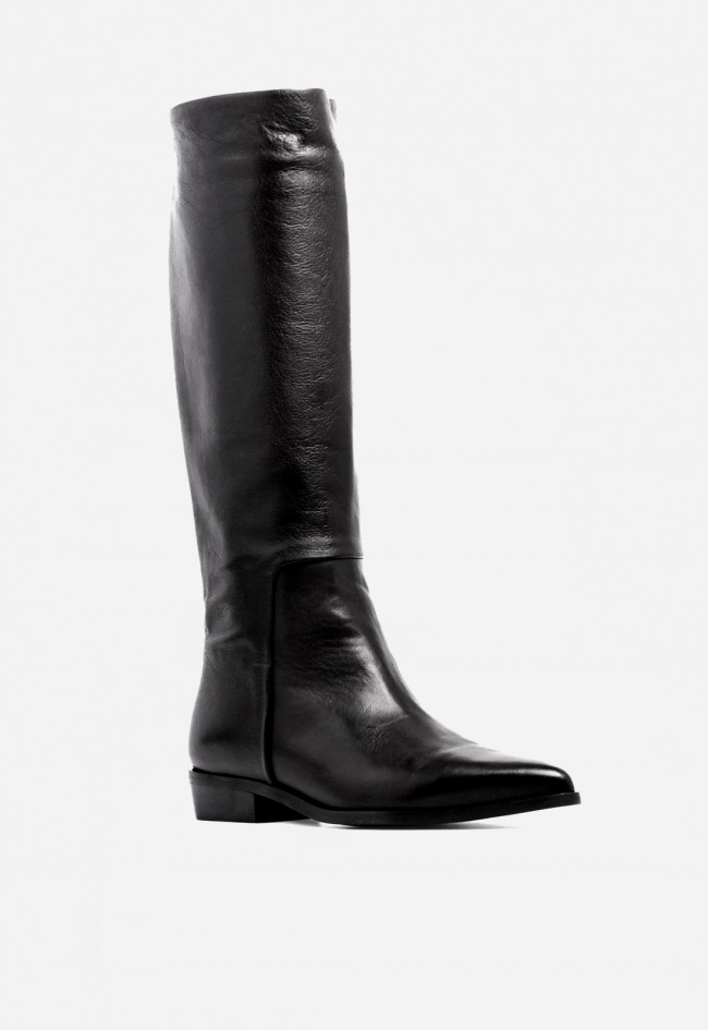 Bota alta de piel de mujer negro MIMMU m1432m1