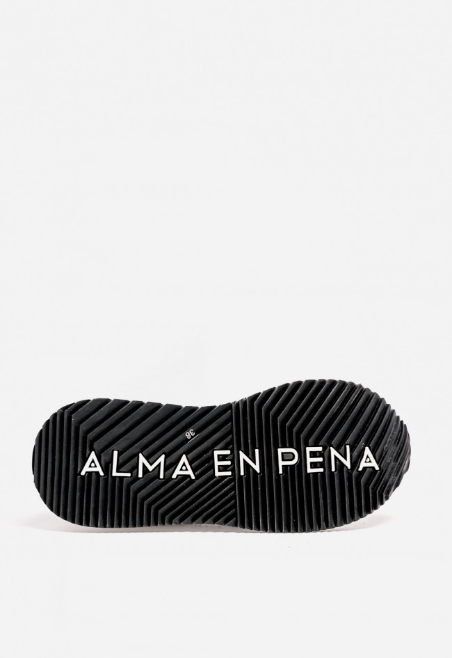 Sneaker mujer Alma en Pena 1501 con pedrería negra – estilo glam urbano y tendencia