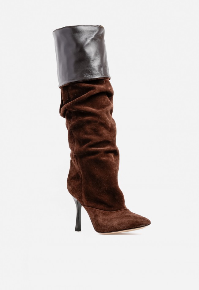 Bota alta de piel GLO Venva 2669 color moka con diseño sofisticado