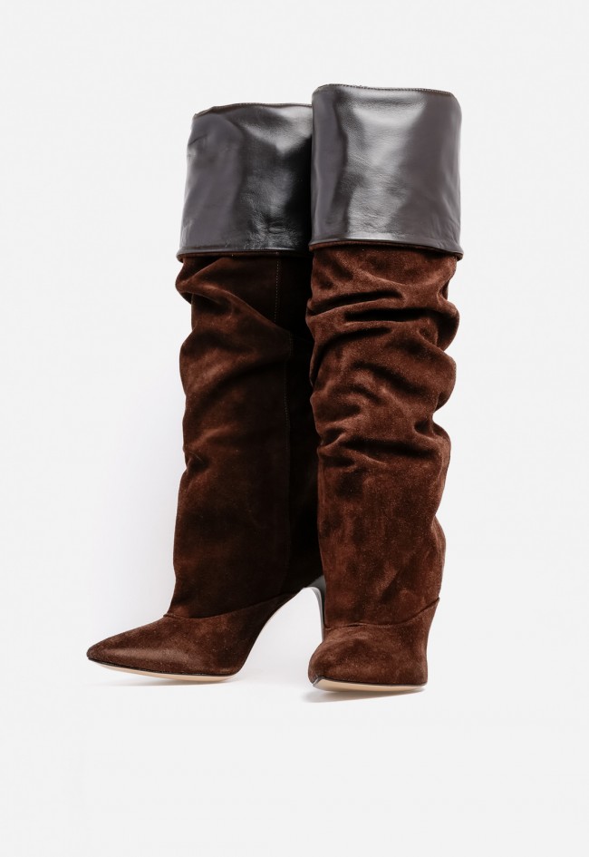 Bota alta de piel GLO Venva 2669 color moka con diseño sofisticado