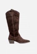Bota de mujer cowboy moka de piel GLO Arosa 7473 – western elegante y súper combinable