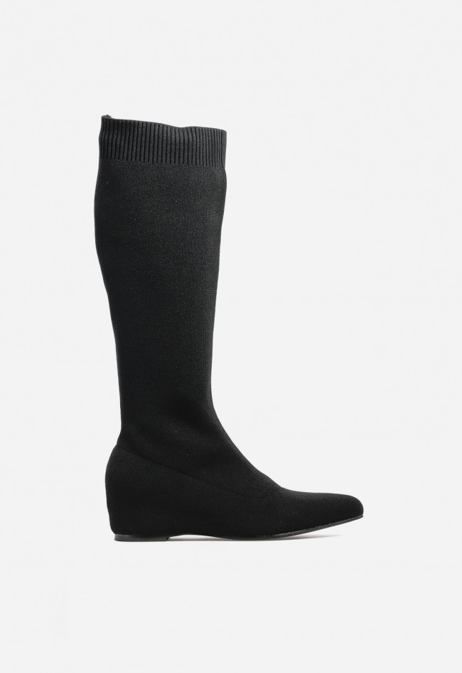 Bota calcetín Carmina Jhilton 63-2907 negra de mujer con cuña cómoda – efecto pierna estilizada y look urbano