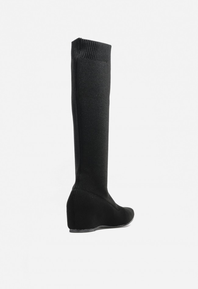 Bota calcetín Carmina Jhilton 63-2907 negra de mujer con cuña cómoda – efecto pierna estilizada y look urbano