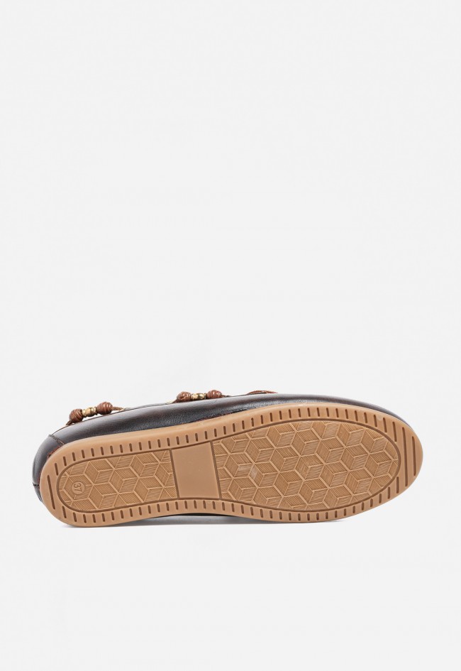 Zapato náutico GLO Franci de piel para mujer – elegancia cómoda en color marrón