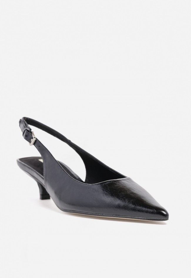 Zapato de mujer slingback negro Why Pink? M5310 – puntera fina y tacón cómodo para looks de vestir