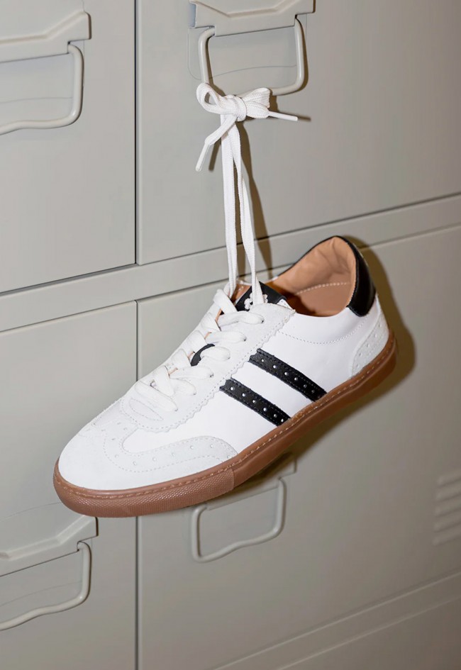 Zapatillas Porronet Londres de mujer en piel y serraje estilo retro sport fabricadas en España