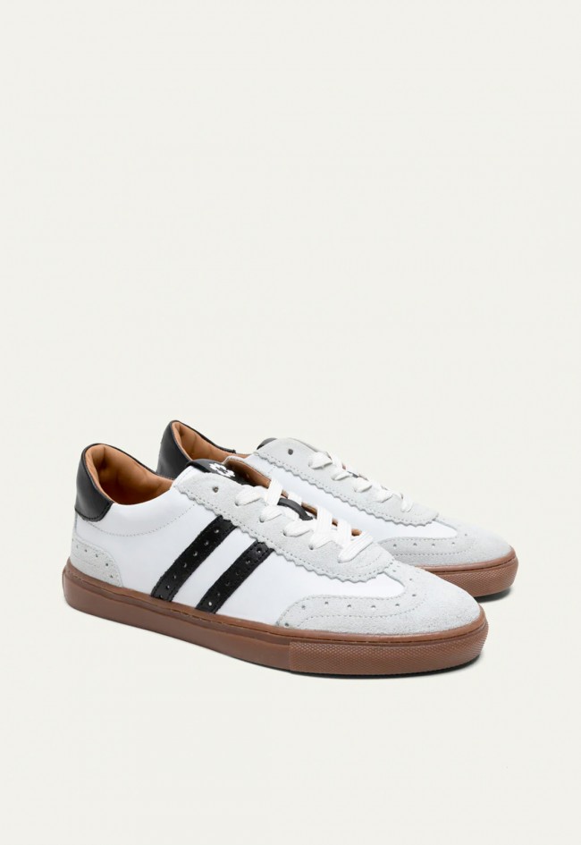 Zapatillas Porronet Londres de mujer en piel y serraje estilo retro sport fabricadas en España