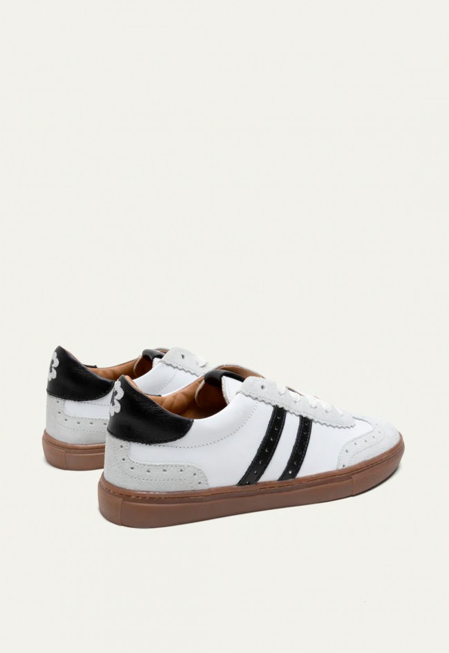 Zapatillas Porronet Londres de mujer en piel y serraje estilo retro sport fabricadas en España