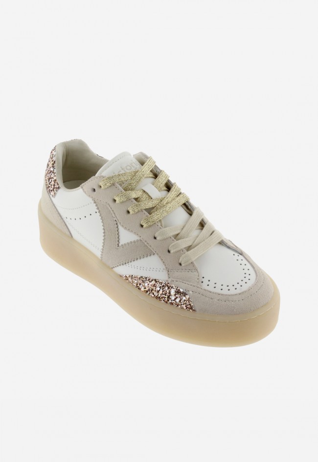 Zapatillas Victoria Turin para mujer con glitter y plataforma efecto piel
