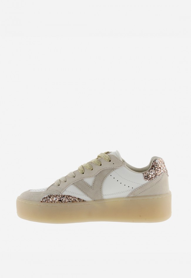 Zapatillas Victoria Turin para mujer con glitter y plataforma efecto piel