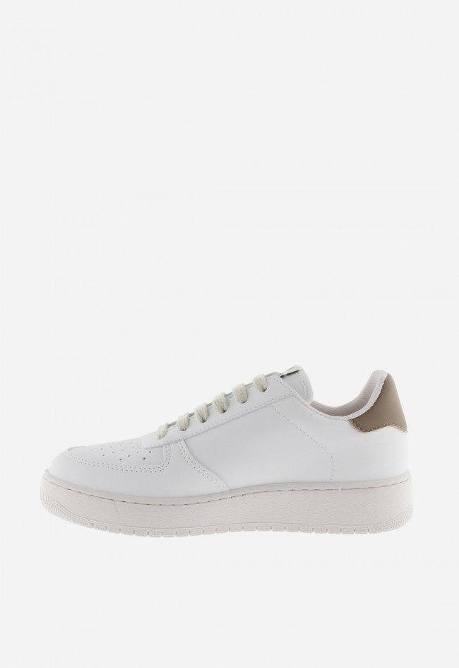 Zapatillas Victoria Madrid unisex efecto piel blanca con detalles de color