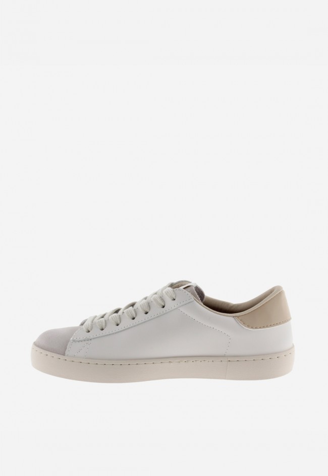 Zapatillas Victoria Berlín unisex de piel blanca con detalles en color